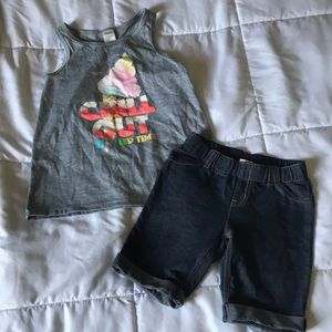 Girls tank top and shorts